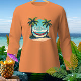 Orange long-sleeve shirt with 