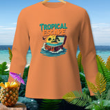 Orange long-sleeve shirt with 