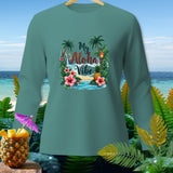 Teal long-sleeve shirt with 