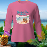 Pink long-sleeve shirt with 