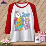 White baseball tee with a cartoon ghost and 