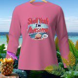 Pink long-sleeve shirt with 