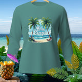 Teal long-sleeve shirt with 