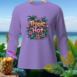 Purple long-sleeve shirt with 