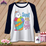 White raglan shirt with 