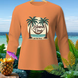 Orange long-sleeve shirt with 