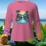 Pink long-sleeve shirt with 