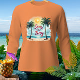 Orange long-sleeve shirt with 