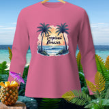 Pink long-sleeve shirt with 