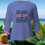 Lavender long-sleeve shirt with 
