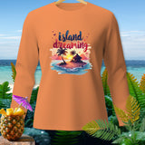 Orange long-sleeve shirt with 