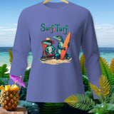 Purple long-sleeve shirt with a 