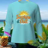 Light blue long-sleeve shirt with 