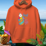 Orange hoodie with 