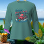 Long-sleeve shirt with cartoon octopus in a rowboat, text "GONE Coastal"