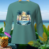 Teal long-sleeve shirt with 