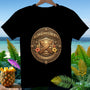 Black t-shirt with "Aloha and Liberty" emblem celebrating 250 years.