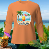 Orange long-sleeve shirt with 