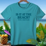 Teal t-shirt with text 