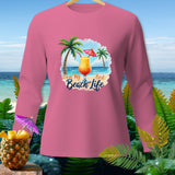 Pink long-sleeve shirt with 