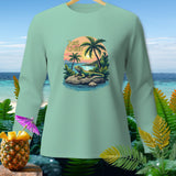 Mint long-sleeve shirt with 