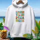 White hoodie with 