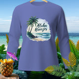 Purple long-sleeve shirt with 