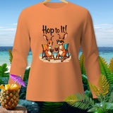 Orange long-sleeve shirt with 