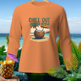 Orange long-sleeve shirt with 