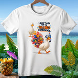 White t-shirt with two ducks and 