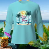 Light blue long sleeve shirt with 