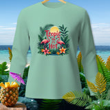 Mint green long-sleeve shirt with 
