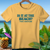 Yellow t-shirt with blue text 