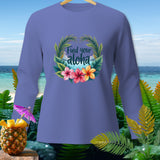 Purple long-sleeve shirt with 